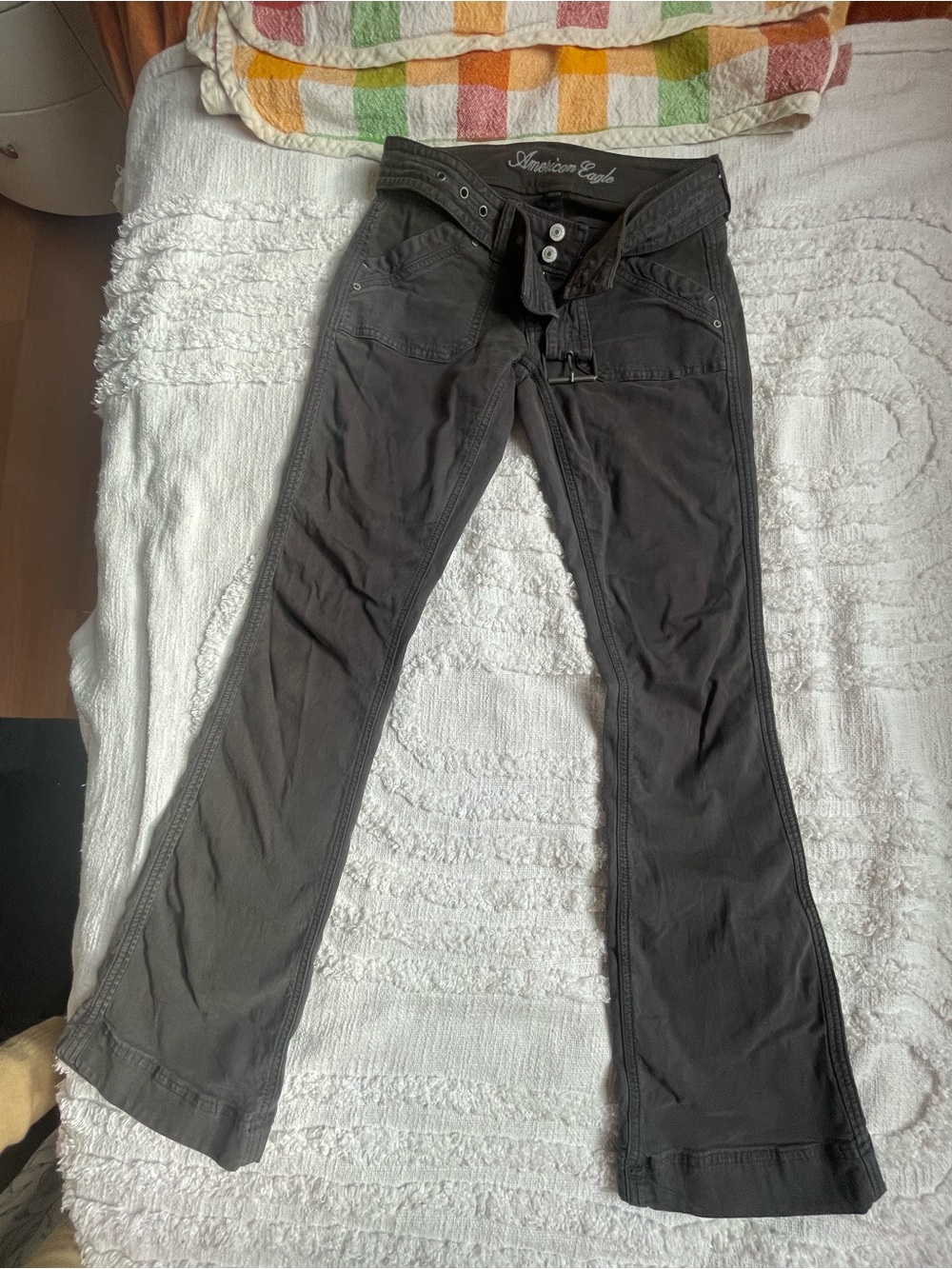 American Eagle Outfitters Women’s Dark Gray Flare Jeans